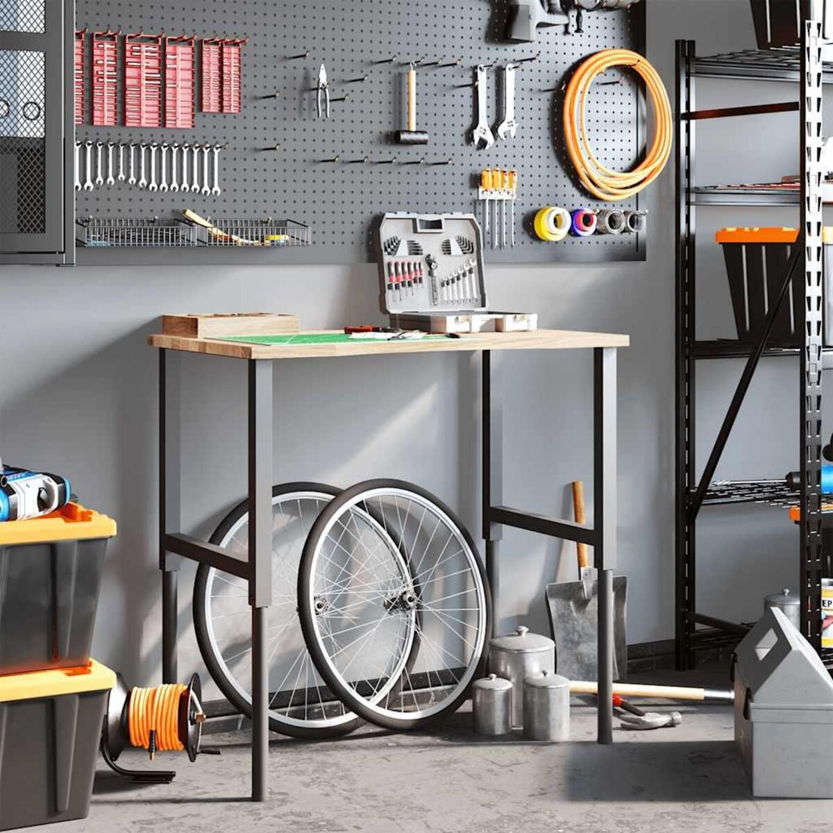 VIDAXL Etabli 100x60x(71,5-98) cm bois de chene massif