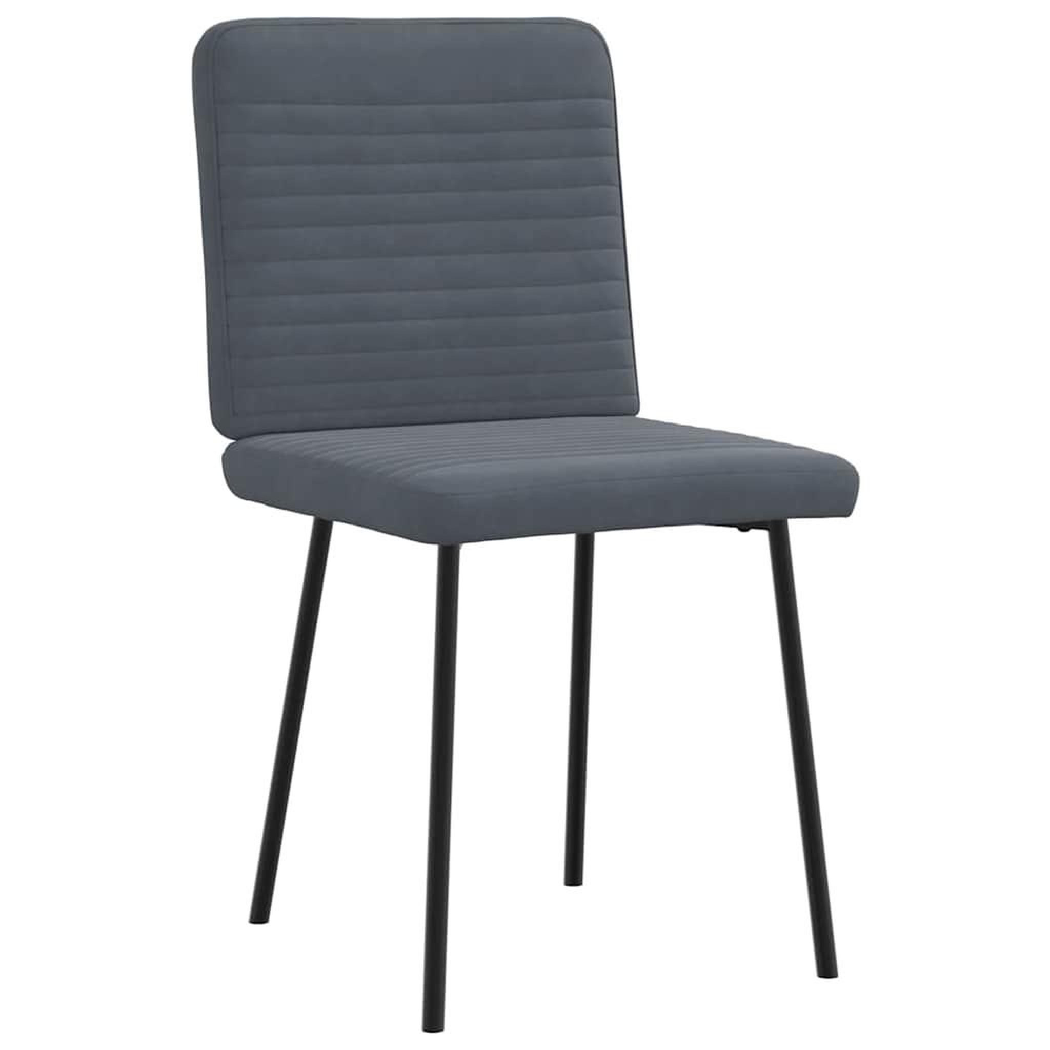 Voir la diapositive 3 : VIDAXL Chaises a manger lot de 6 gris fonce velours