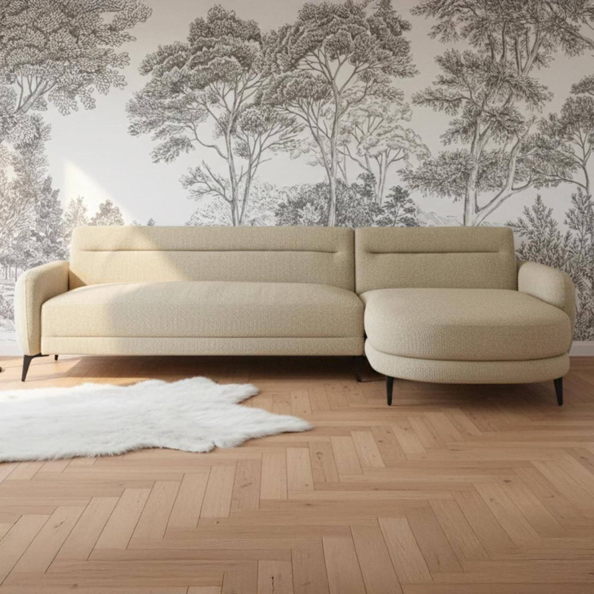 Voir la diapositive 6 : Paris Prix Canapé d'angle convertible  milan  283cm taupe
