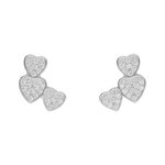 L'ATELIER D'AZUR Boucles d'Oreilles Argent 925/000 Rhodié - Coeurs Pavés de Zirconiums