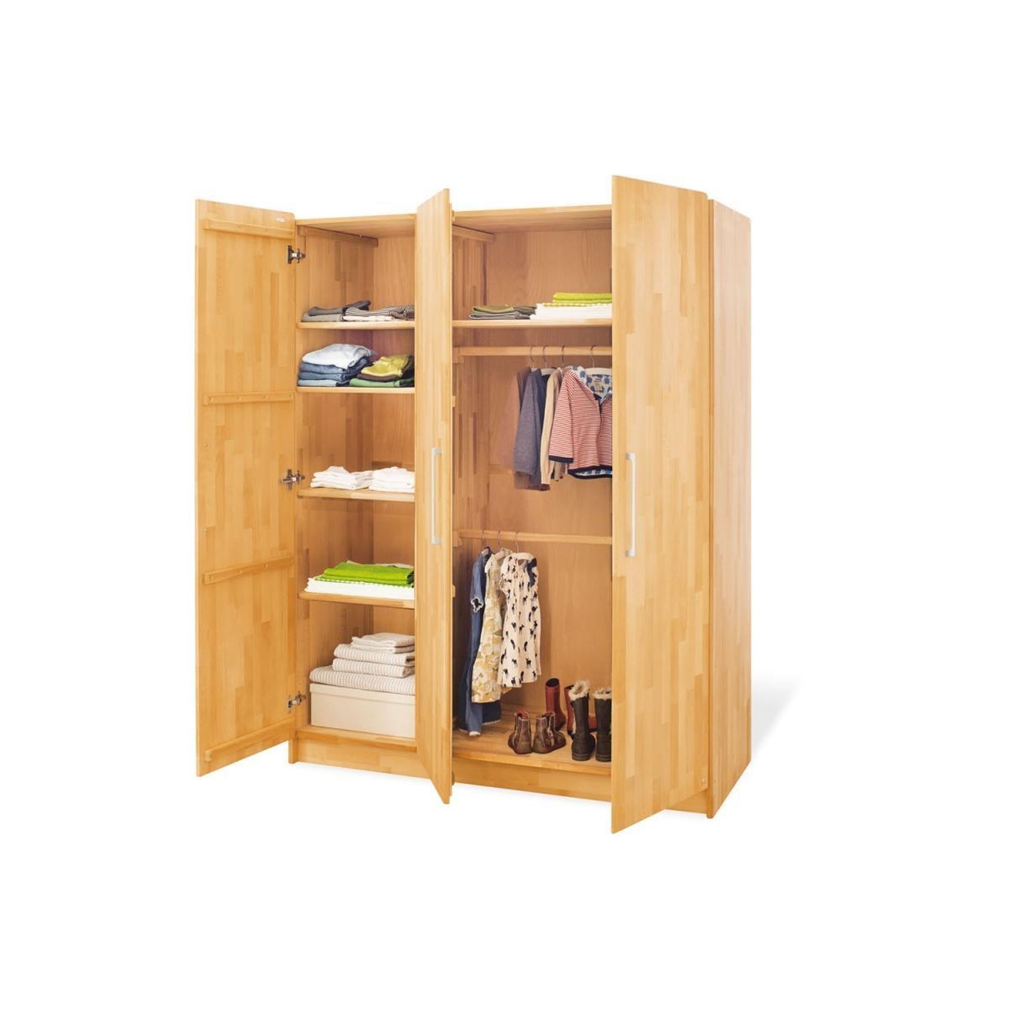 Voir la diapositive 2 : Pinolino Armoire  Natura Grande L 141 x P 63 x H 182
