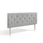 MARCKONFORT Tête de lit Oslo 90x100 cm, capitonnée Tissu Grey