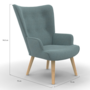 Voir la diapositive 5 : ID MARKET Fauteuil scandinave IVAR en tissu vert eucalyptus