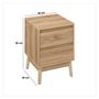 Voir la diapositive 3 : FIVE Table de chevet 2 tiroirs Liam en bois - Marron
