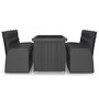 Voir la diapositive 3 : VIDAXL Ensemble a manger d'exterieur 9pcs coussins resine tressee noir