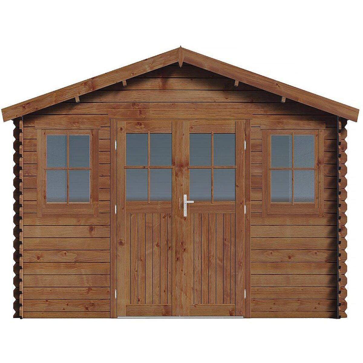 Habitat et Jardin Abri de jardin bois traité autoclave marron  Lormont  - 21,2 m² - 28 mm