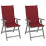 Voir la diapositive 1 : VIDAXL Chaises inclinables de jardin lot de 2 et coussins Bois acacia