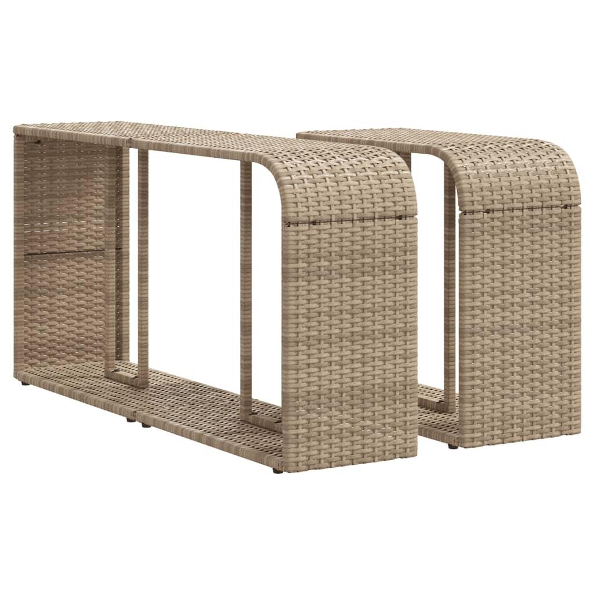 Voir la diapositive 2 : VIDAXL Etageres de rangement 2 pcs beige resine tressee