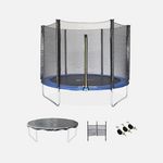 SWEEEK Trampoline 250 cm – Galaxie avec filet de protection, bâche, filet pour chaussures, kit d'ancrage. Coloris disponibles : Gris, Vert