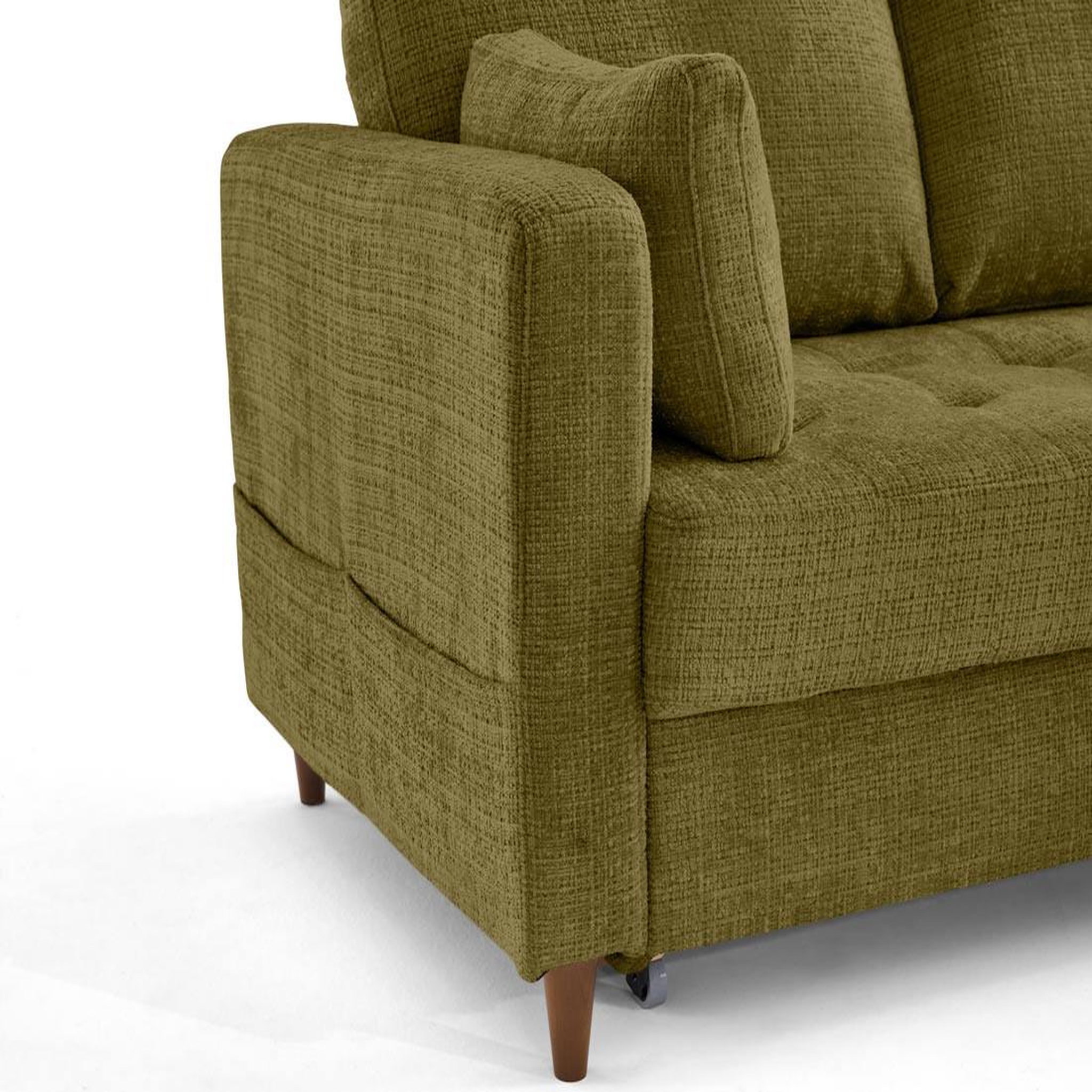 Voir la diapositive 6 : LISA DESIGN Anna - canapé d'angle droit 5 places convertible en velours texturé