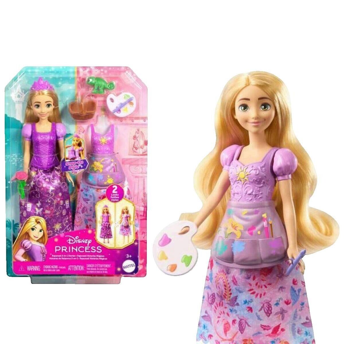 MATTEL Poupée Mattel Raiponce avec tenues interchangeables