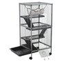 Voir la diapositive 4 : PAWHUT Cage pour petits animaux portable avec 2 portes hamac métal PP 52 x 52 x 113,5 cm