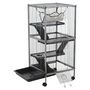 Voir la diapositive 4 : PAWHUT Cage pour petits animaux portable avec 2 portes hamac métal PP 52 x 52 x 113,5 cm