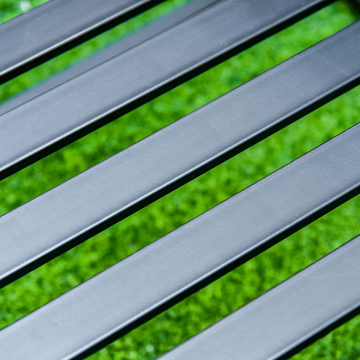 OUTSUNNY Banc de jardin design contemporain 2 places dim. 108L x 63l x 80H cm métal époxy noir