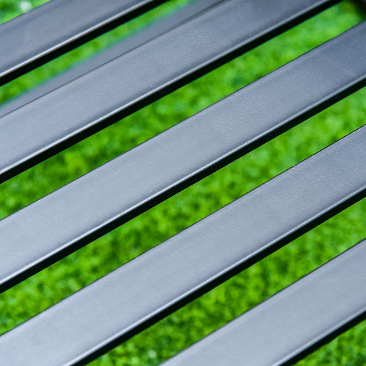 OUTSUNNY Banc de jardin design contemporain 2 places dim. 108L x 63l x 80H cm métal époxy noir