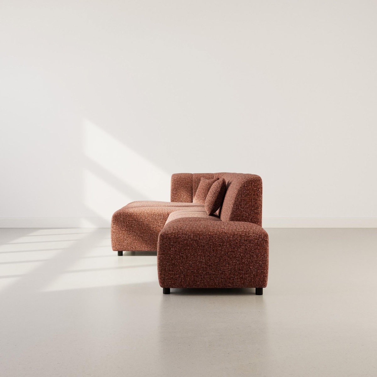 LISA DESIGN Curtis - canapé d'angle gauche 4 places sans accoudoir en tissu texturé