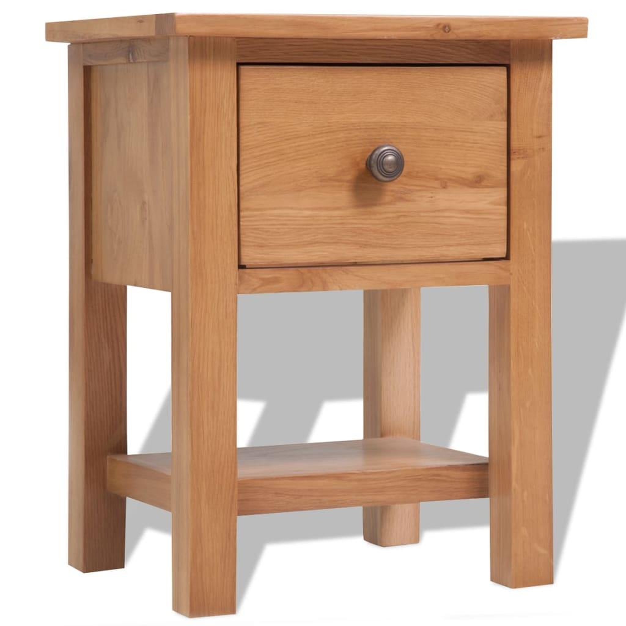 Voir la diapositive 2 : VIDAXL Tables de chevet 2 pcs 36x30x47 cm bois de chene massif