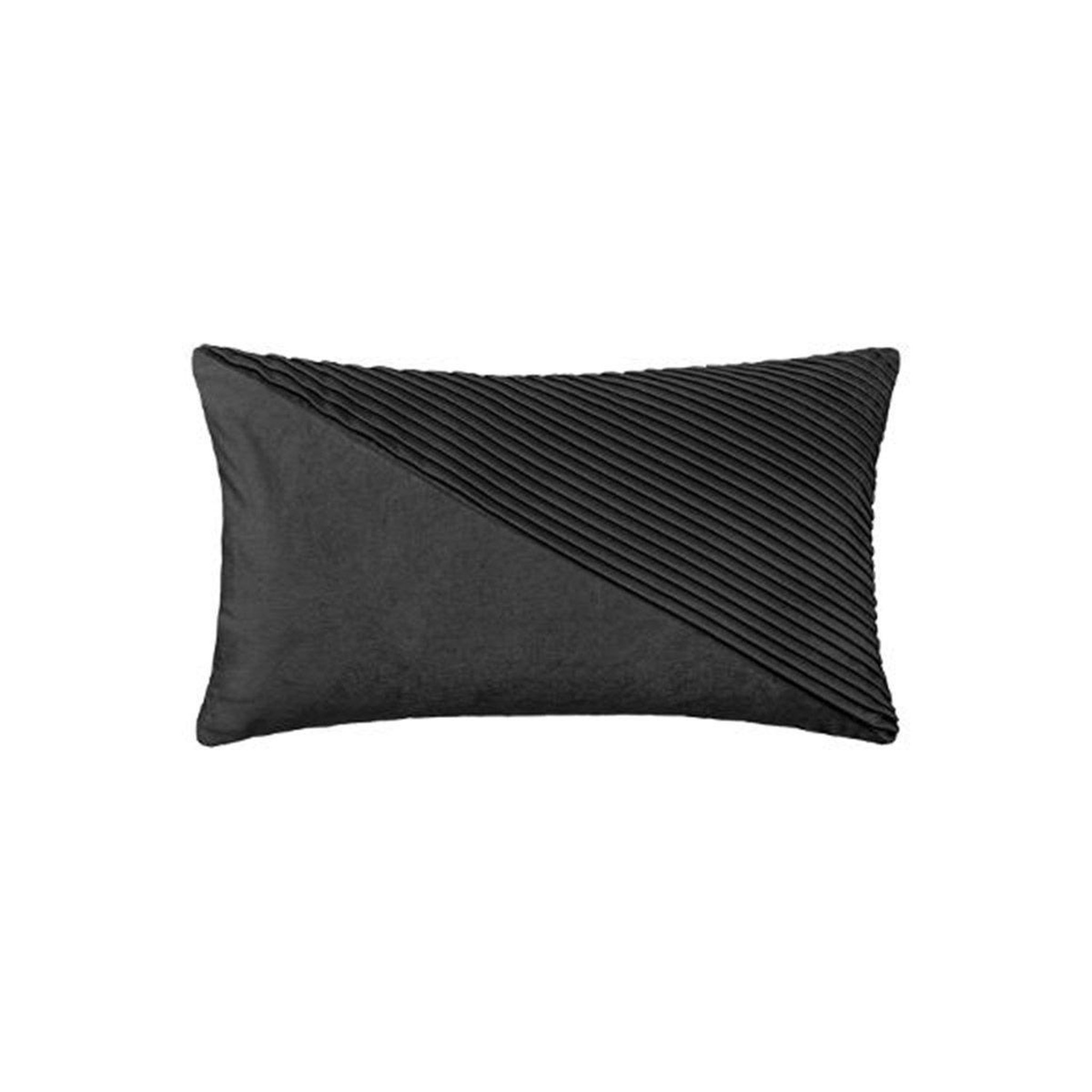 ATMOSPHERA Coussin déco en velours  semi pli  30x50cm gris