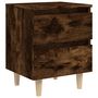 Voir la diapositive 5 : VIDAXL Tables de chevet et pieds en bois 2 pcs Chene fume 40x35x50 cm