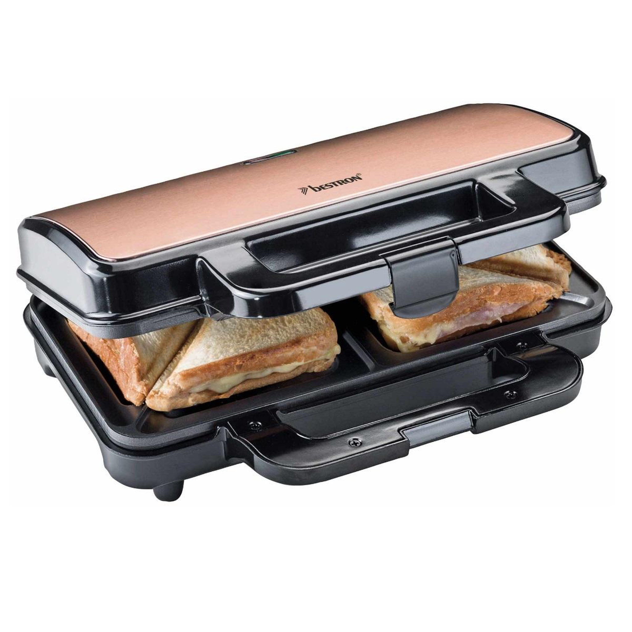 Voir la diapositive 2 : Bestron Appareil à croque- monsieur 900w - ASM90XLCO