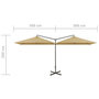 Voir la diapositive 6 : VIDAXL Parasol de jardin double avec mat en acier taupe 600x300 cm