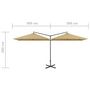 Voir la diapositive 6 : VIDAXL Parasol de jardin double avec mat en acier taupe 600x300 cm