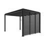 Voir la diapositive 1 : SWEEEK Pergola bioclimatique Triomphe 3x4 + 3 persiennes 100cm pour le côté de 3m. panneau brise vue. L 400 x P 300 x H 250 cm