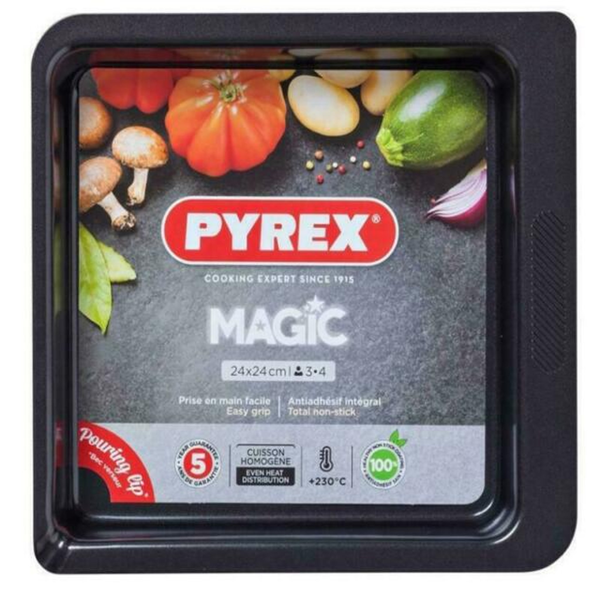 Voir la diapositive 1 : PYREX Plat à four carré en métal 24 cm MAGIC