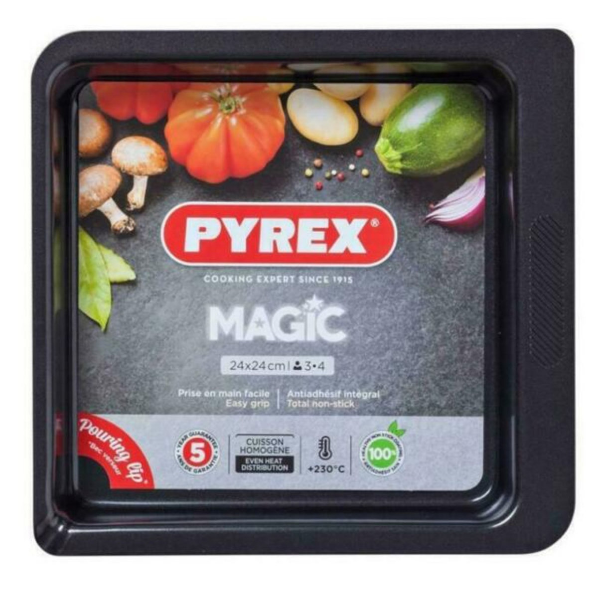 PYREX Plat à four carré en métal 24 cm MAGIC