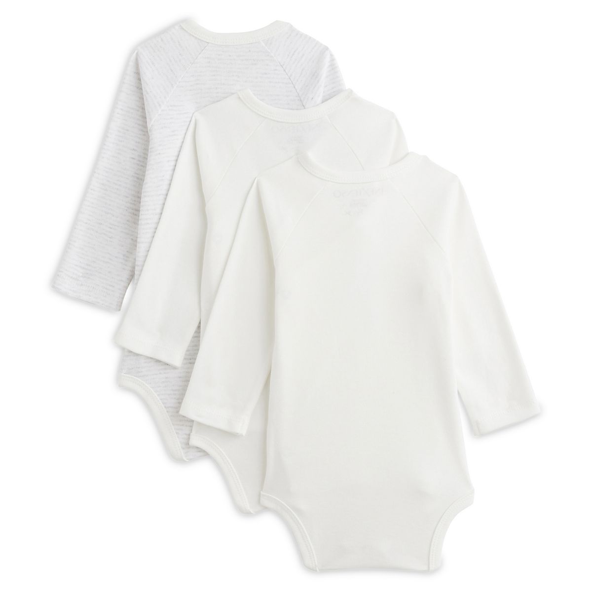 INEXTENSO Lot de 3 bodies de naissance manches longues bébé garçon