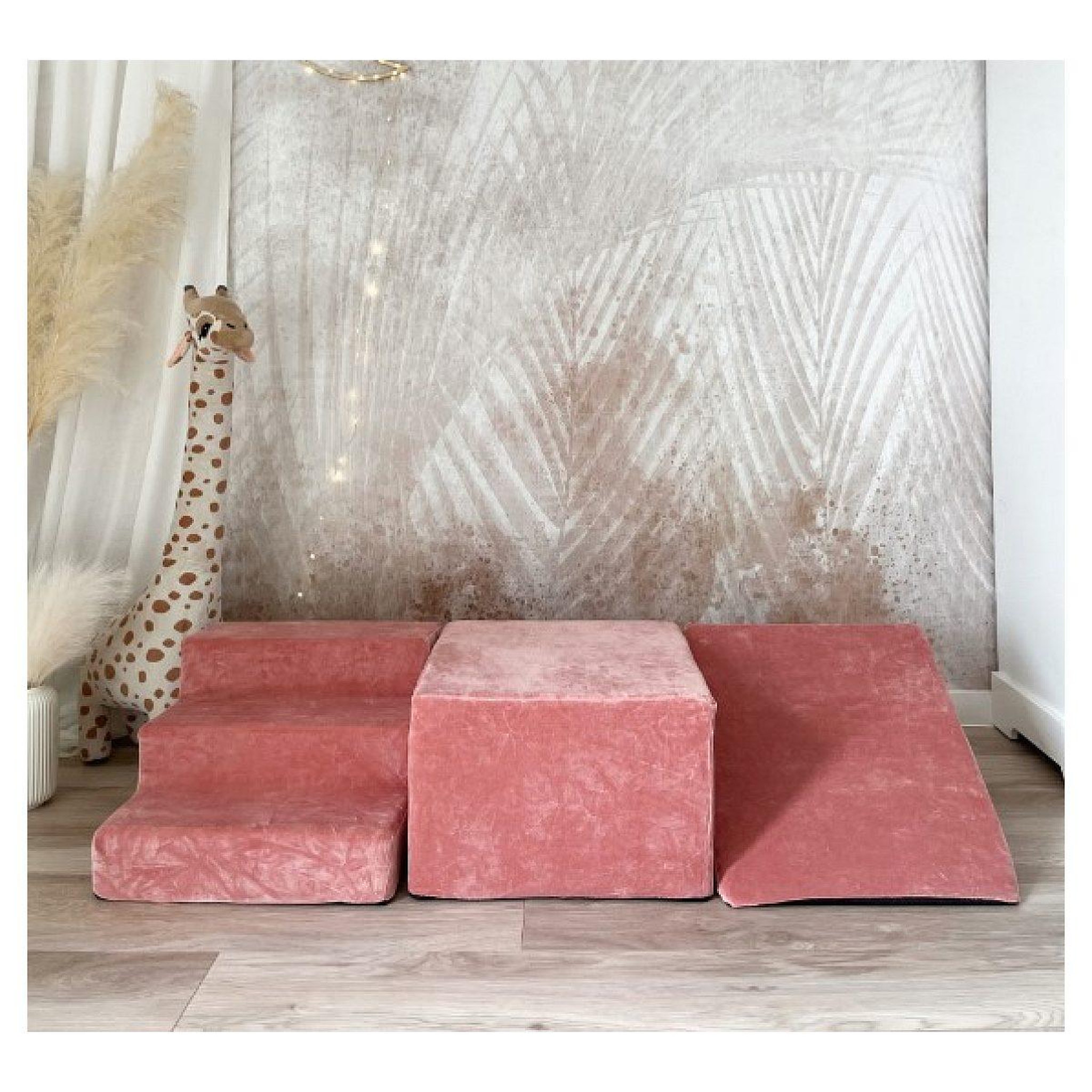 Voir la diapositive 3 : MONIO FOR KIDS Ensemble de jeu 3 pièces en mousse velours - rose marbré