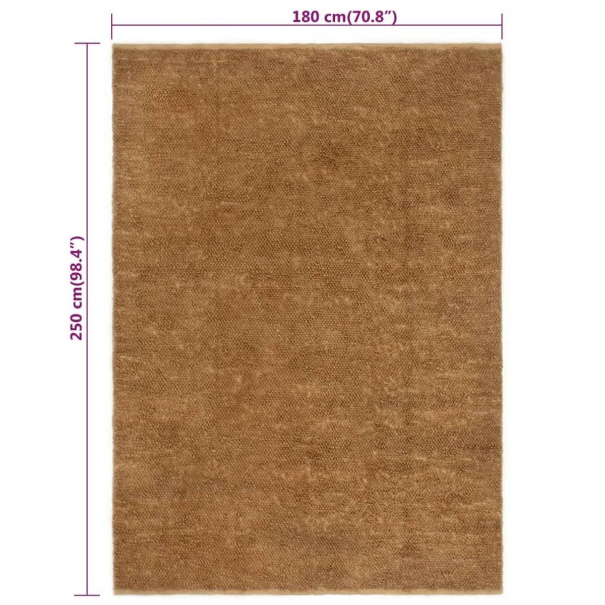 VIDAXL Tapis a poils boucles fait a la main 180x250 cm Jute et coton