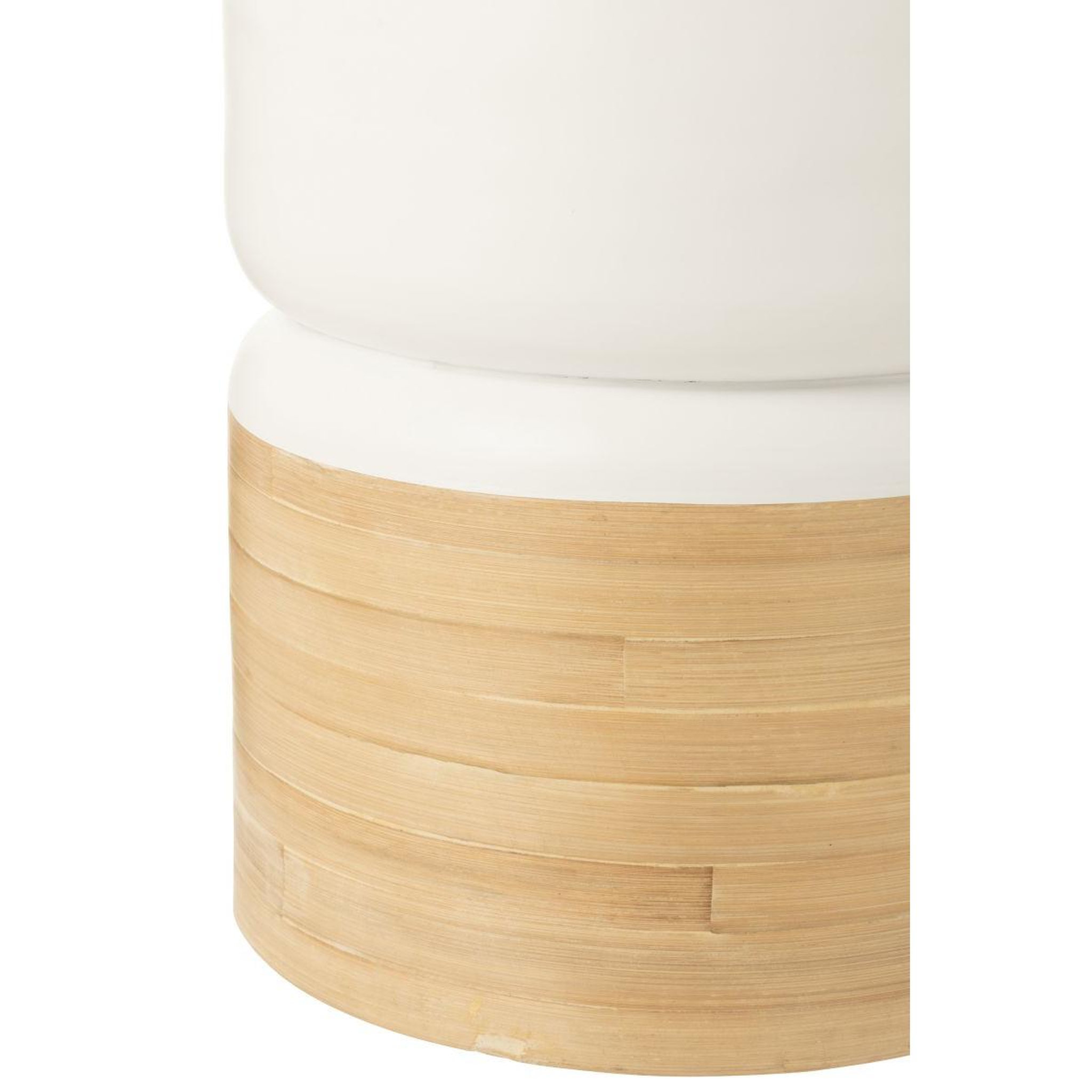 Voir la diapositive 3 : J-LINE Table d'Appoint en Bambou  Socorro  47cm Blanc & Naturel