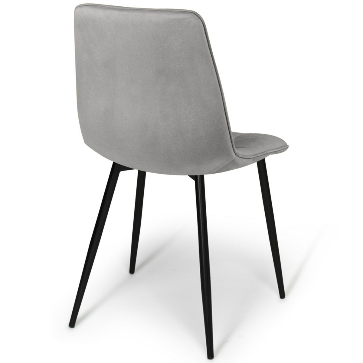 ID MARKET Lot de 4 chaises MILA en velours gris clair pour salle à manger