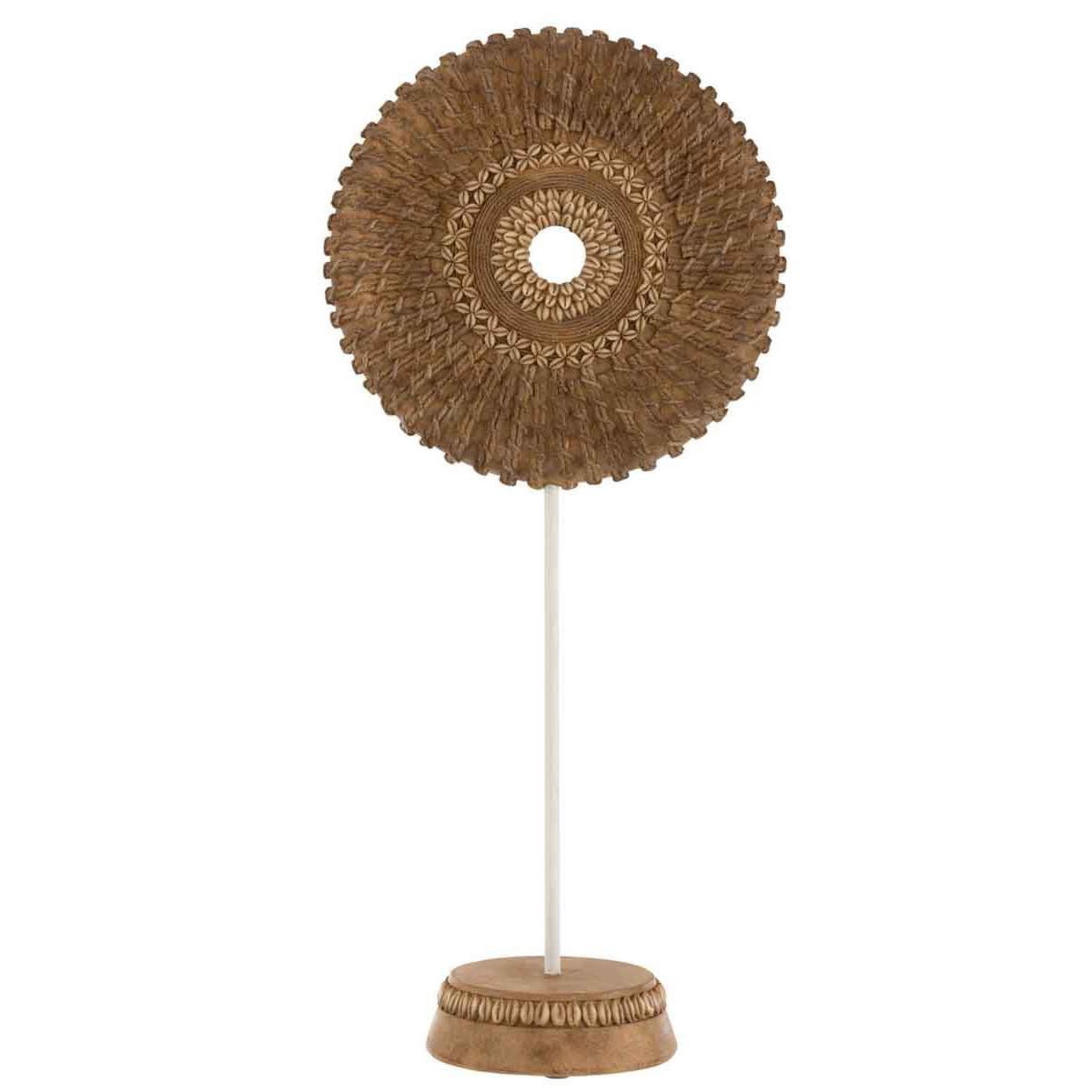 J-LINE Cercle déco sur pied  joan  62cm marron & blanc