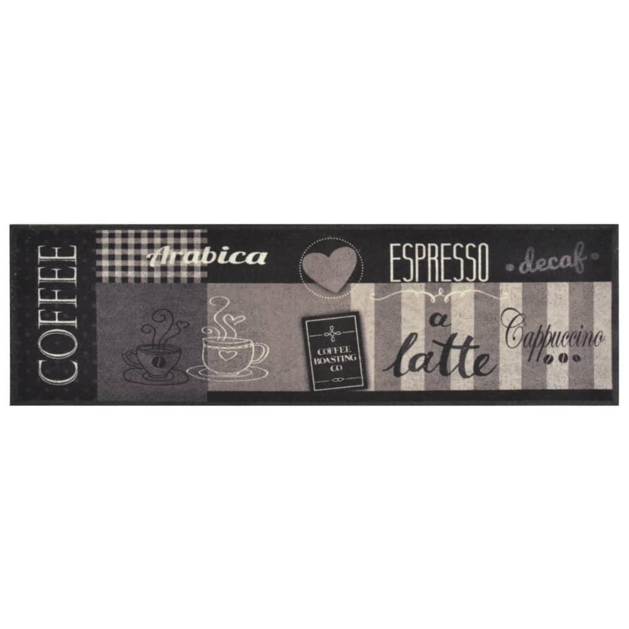 Voir la diapositive 2 : VIDAXL Tapis de cuisine lavable impression cafe noir 45x150 cm velours