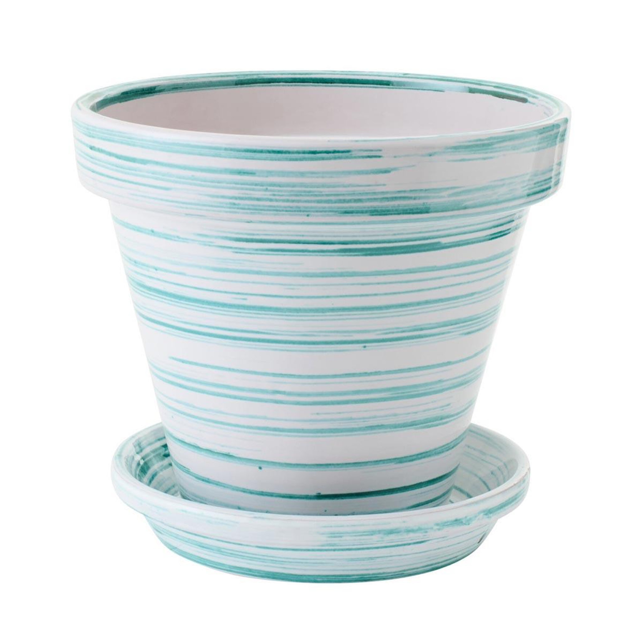 J-LINE Cache-pot avec soucoupe  julio  35cm vert menthe
