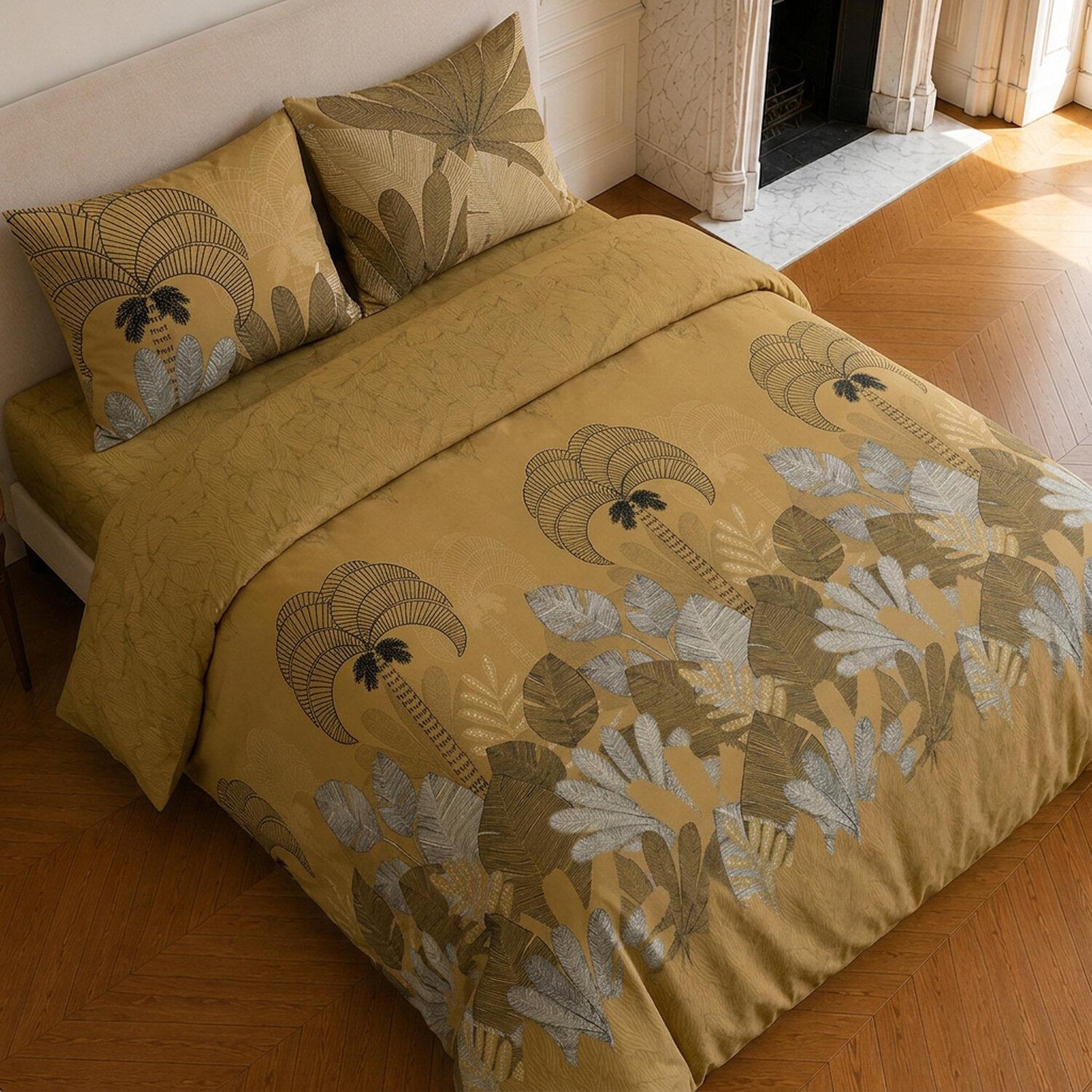 Voir la diapositive 4 : Home collection Parure housse de couette imprimée 100% microfibre - the palm - 220x240 cm