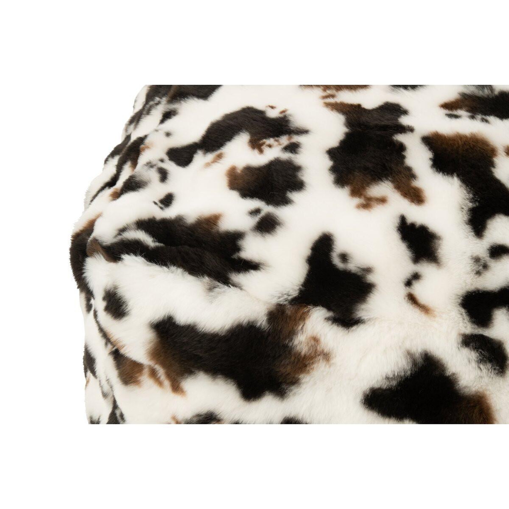 Voir la diapositive 3 : J-LINE Pouf carré vache  ulf  70cm blanc & marron