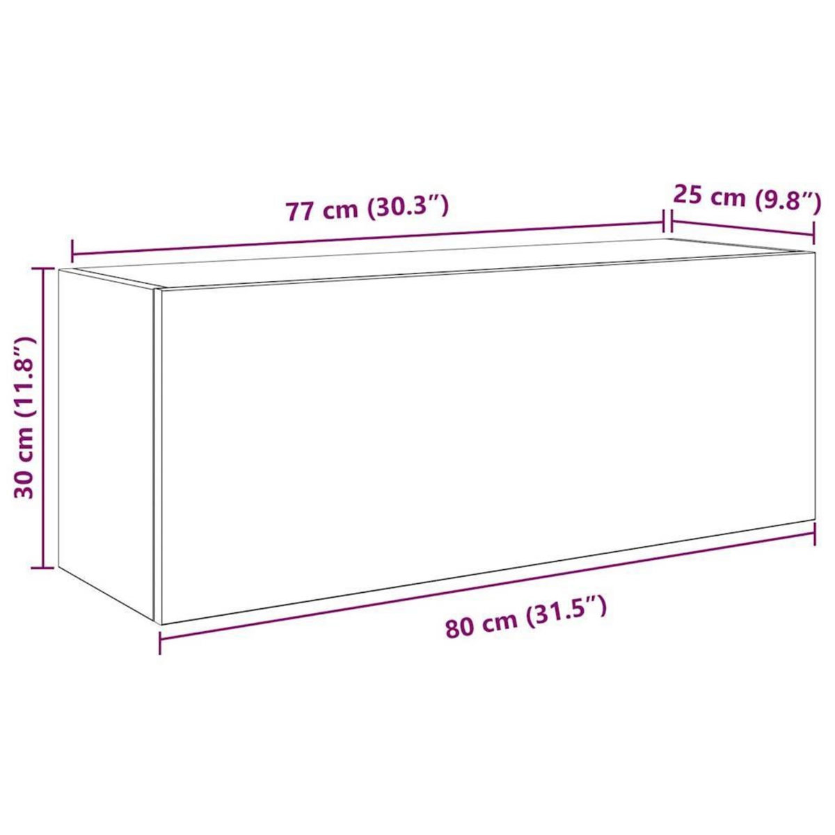 VIDAXL Armoire murale de bain chene sonoma 80x25x30 cm bois ingenierie