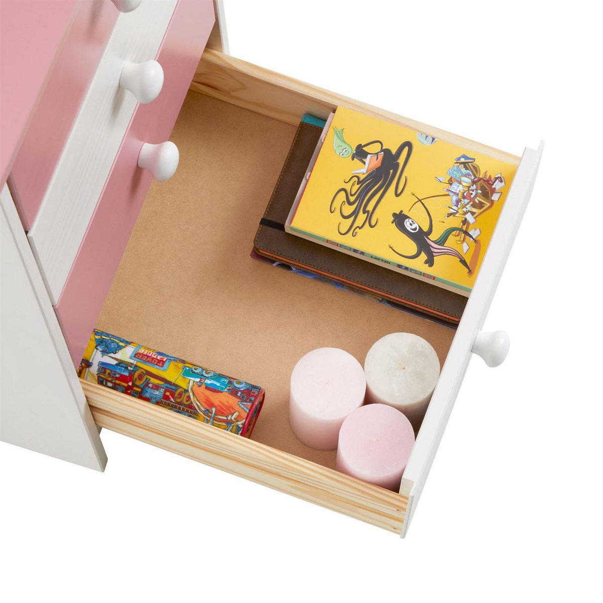 IDIMEX Bureau en pin ARNE avec 4 tiroirs