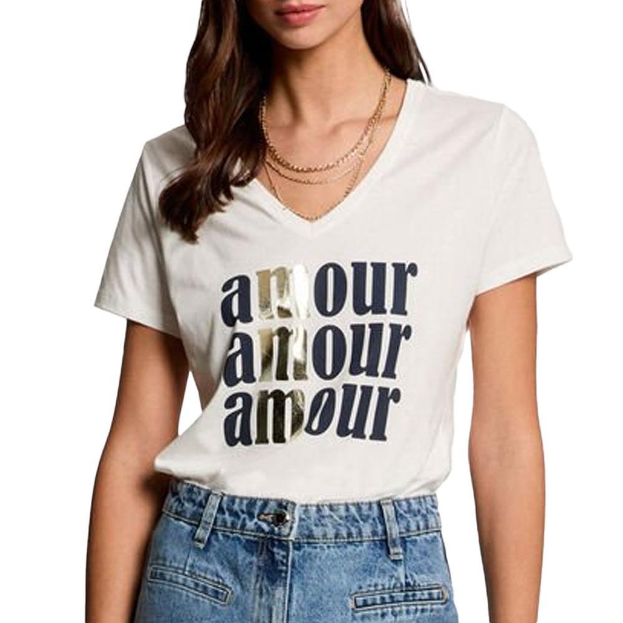 MORGAN T shirt  Femme Morgan DAMOUR 931. Coloris disponibles : Blanc