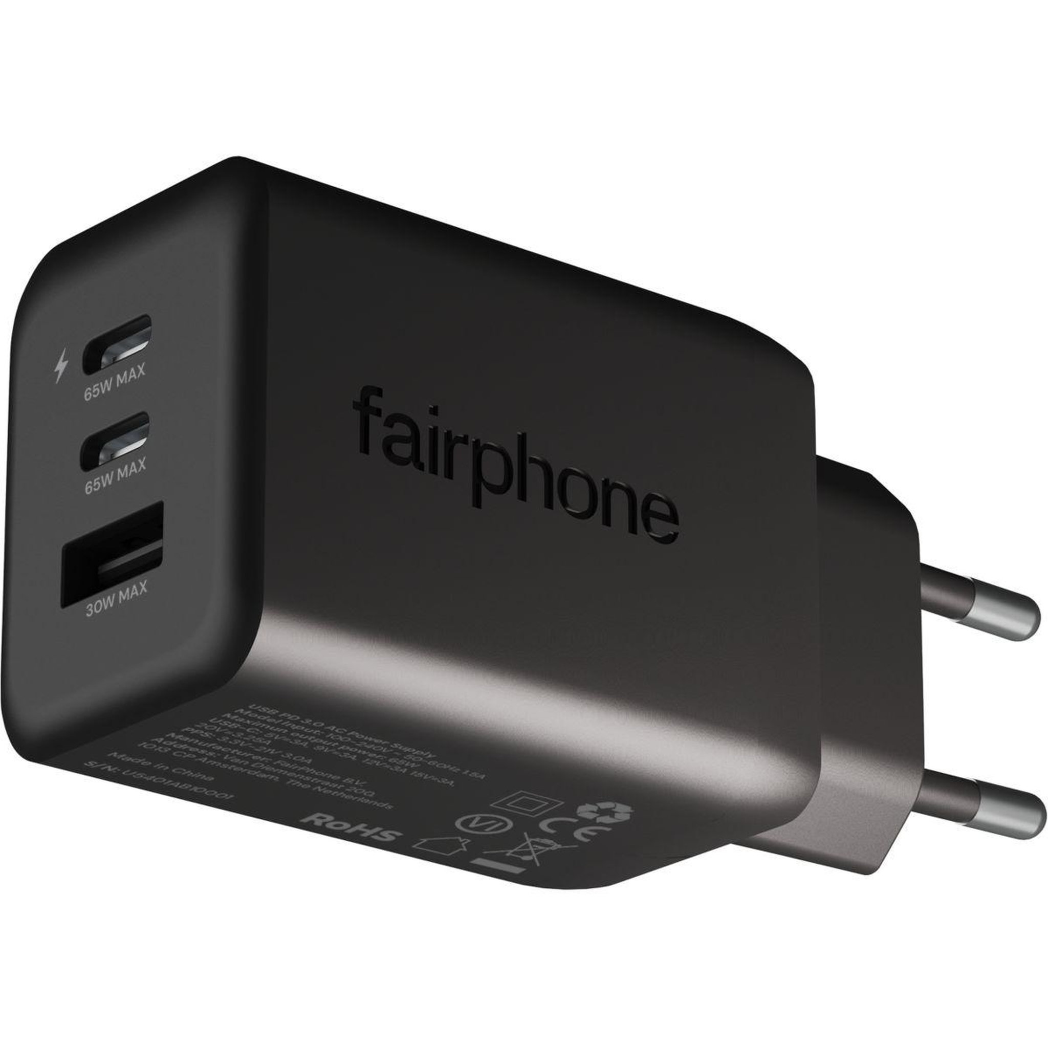 FAIRPHONE Chargeur secteur 65w rapide triple port