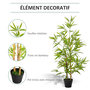 Voir la diapositive 5 : OUTSUNNY Bambous artificiels 1,20H m - lot de 2 bambous artificiels - 369 feuilles réalistes par bambou avec vrais troncs - pot inclus noir vert