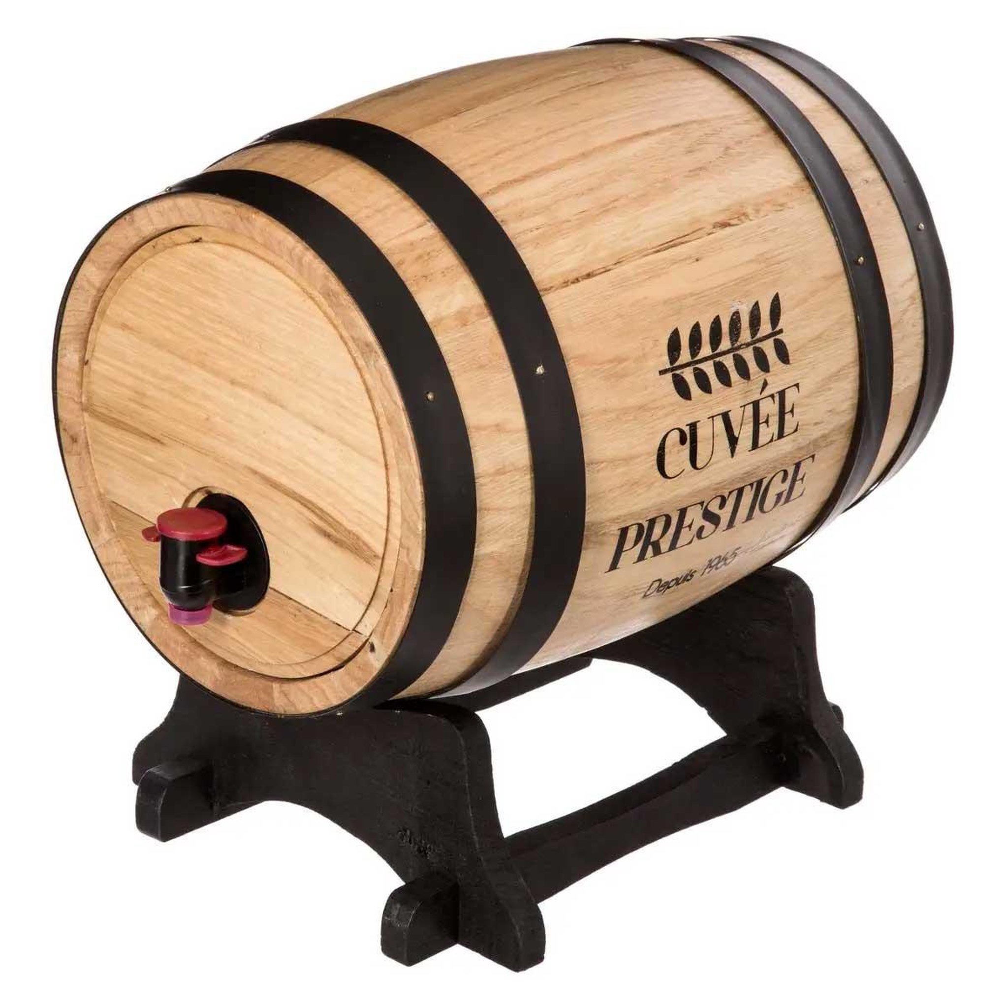 Voir la diapositive 2 : SECRET DE GOURMET Distributeur de Vin  Tonneau  5,5L Naturel