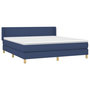 Voir la diapositive 3 : VIDAXL Sommier a lattes de lit avec matelas Bleu 180x200 cm Tissu