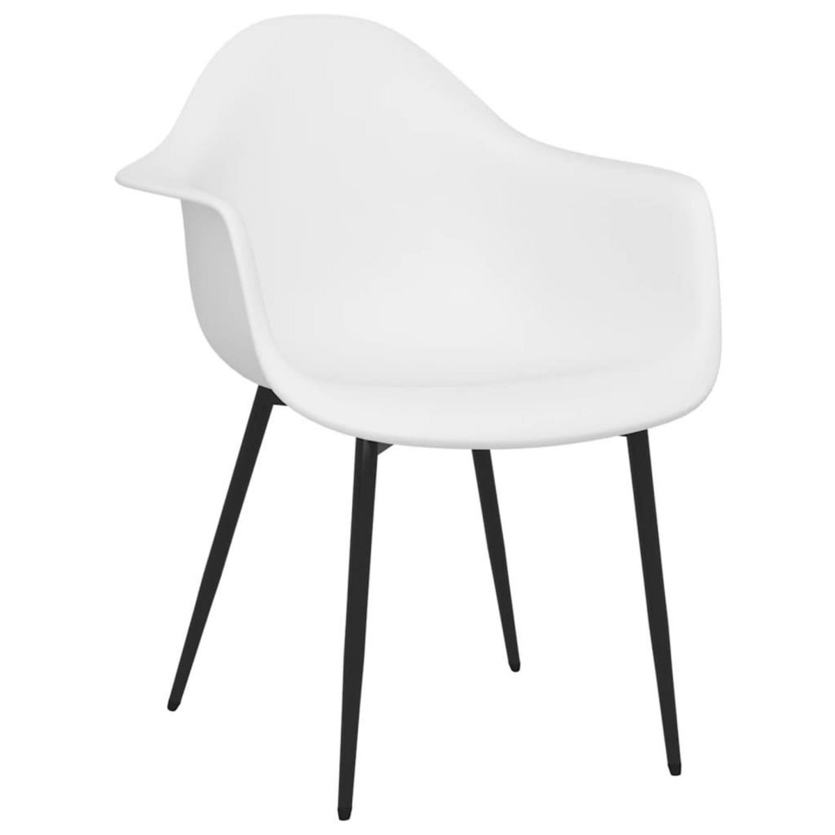 VIDAXL Chaises a manger lot de 2 blanc PP