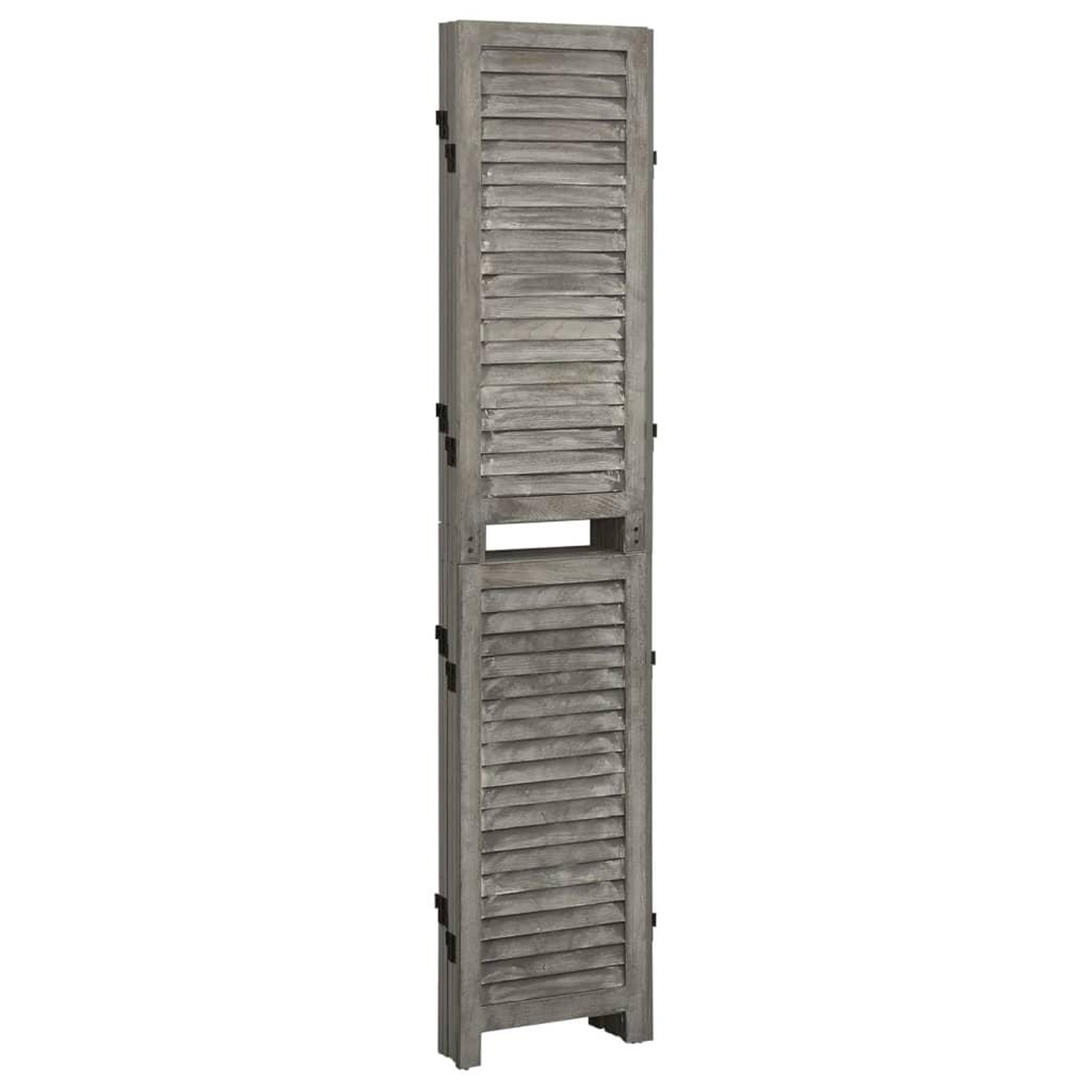 Voir la diapositive 3 : VIDAXL Cloison de separation 5 panneaux Gris 179x166 cm Bois solide
