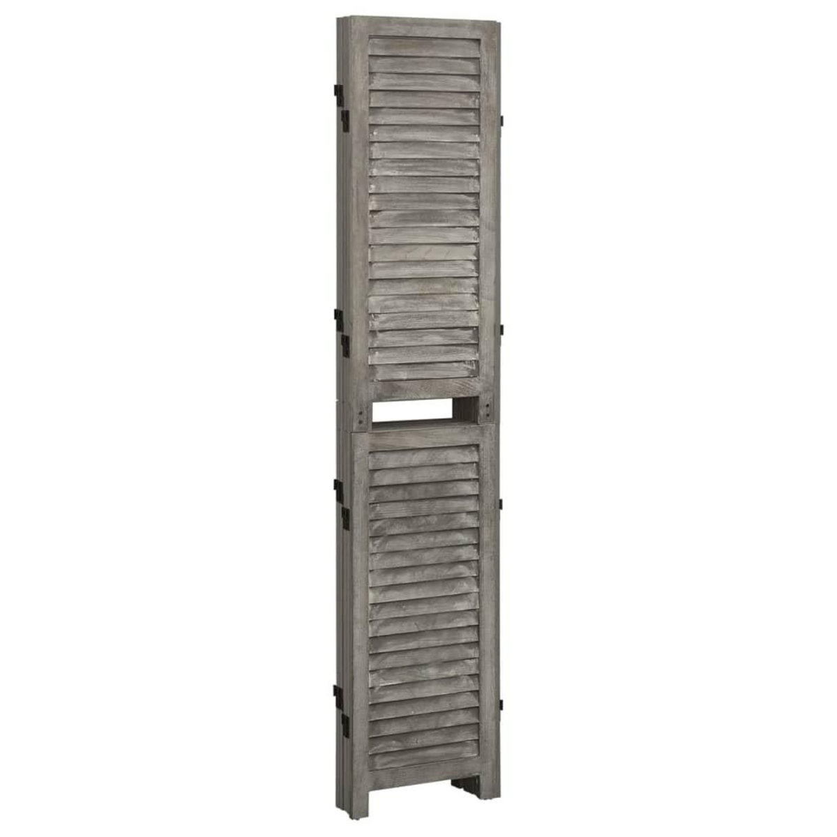 VIDAXL Cloison de separation 5 panneaux Gris 179x166 cm Bois solide