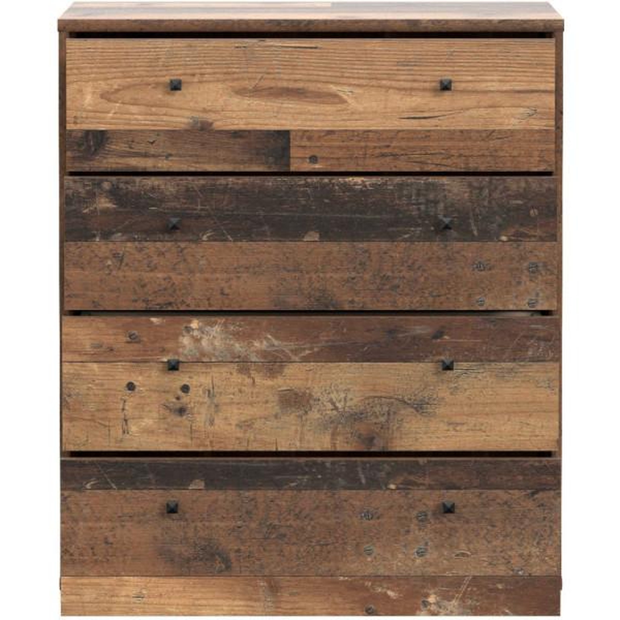 Voir la diapositive 4 : MARKET24 Commode - TEMPRA - 4 tiroirs - Vieux bois - 73,7 x 34,8 x 85,5 cm